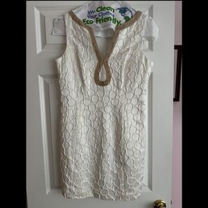 Lilly Pulitzer white and gold dress! NWOT!